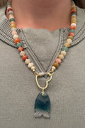 Flashy Fish Ombre Fluorite and Jade Necklace